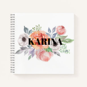 Carnet Aquarelle florale féminine colorée jolie
