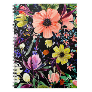 Carnet Aquarelle florale motif sans couture. Différents b