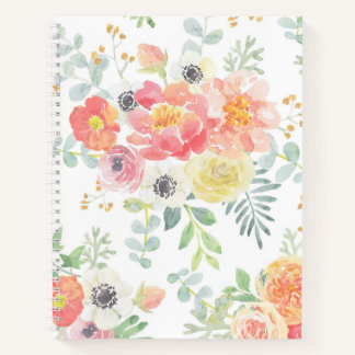 Carnet Aquarelle florale Pastel