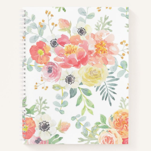 Carnet Aquarelle florale Pastel (Devant)