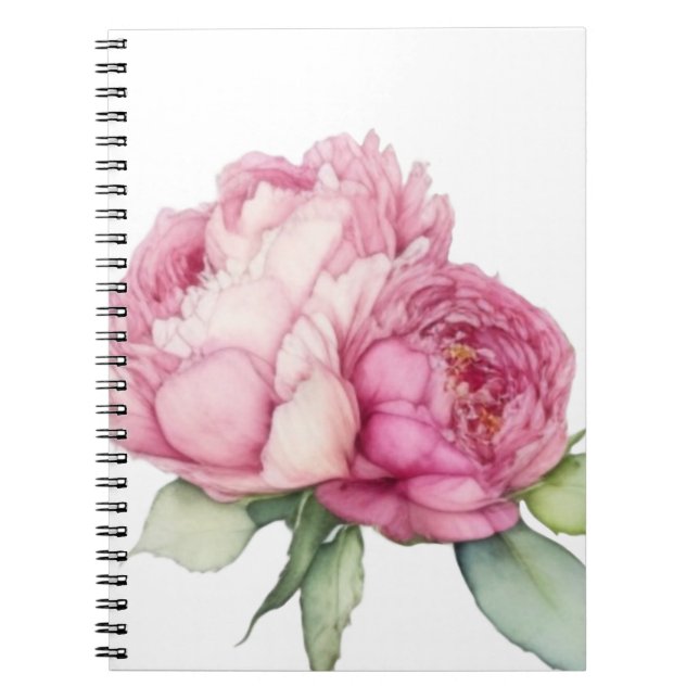 Carnet Aquarelle florale rose pis rose roses roses (Devant)