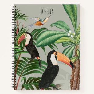 Carnet Aquarelle Forêt tropicale et Oiseaux du Toucan