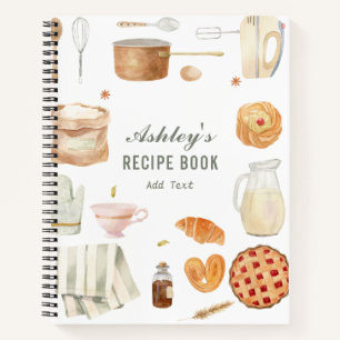 Carnet Aquarelle Fournitures de cuisine Recette personnal