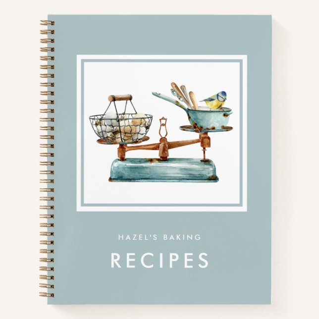 Carnet Aquarelle Fournitures de cuisson Vintages Recette (Devant)
