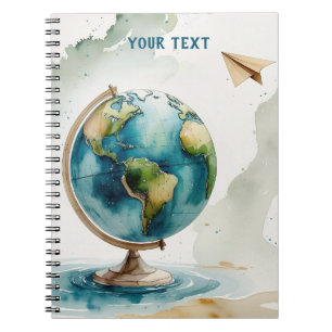 Carnet Aquarelle Globe Art - Où que vous alliez