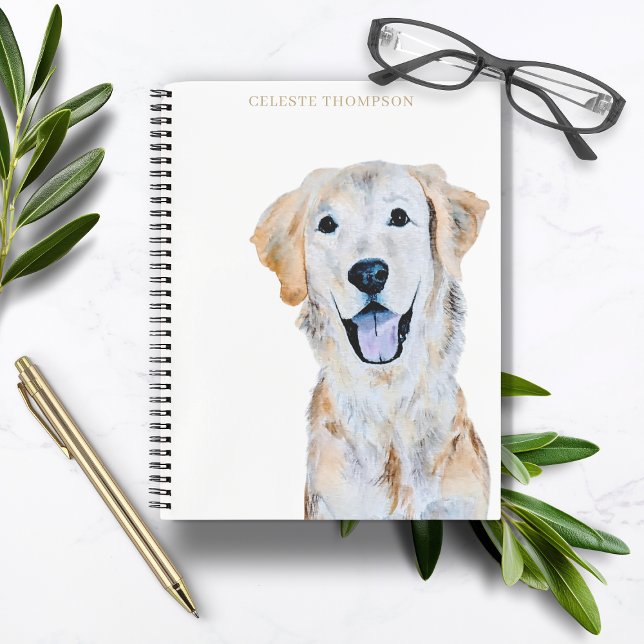 Carnet Aquarelle Golden Retriever Chien Personnaliser (Créateur téléchargé)