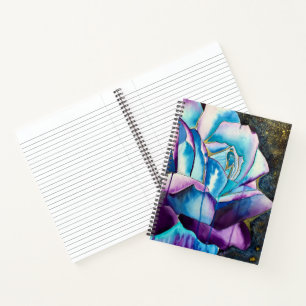 Carnet Aquarelle gothique bleu violet art rose