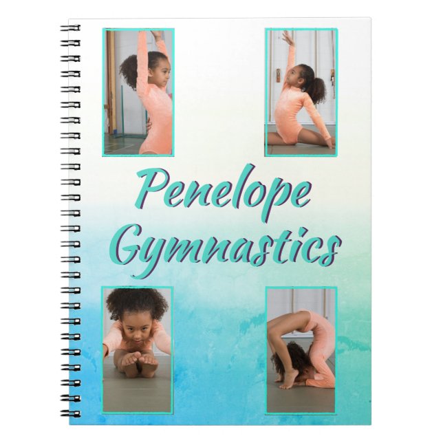 Carnet Aquarelle Gradient Nom personnalisé, Sport & Photo (Devant)