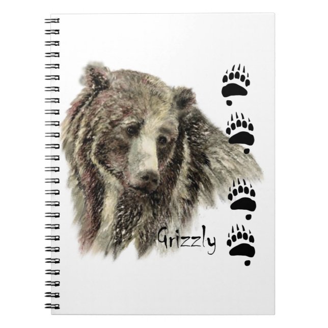 Carnet Aquarelle Grizzli Ours Faune Nature Art (Devant)