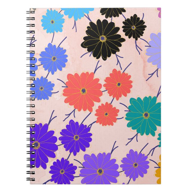 Carnet Aquarelle Gurugram, design textile floral. (Devant)