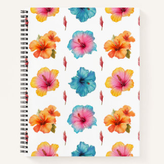 Carnet Aquarelle Hibiscus Motif sans couture