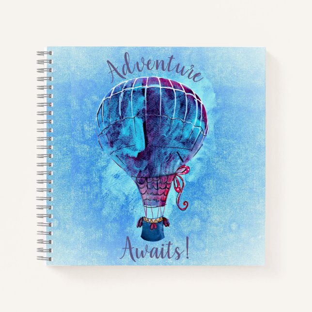 Carnet Aquarelle Hot Air Balloon Adventure Atattend (Devant)