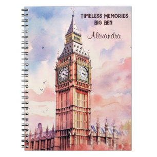 Carnet Aquarelle Icone Landmark City Londres Big Ben