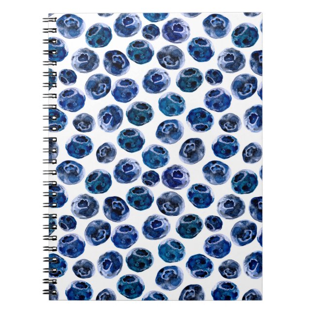 Carnet Aquarelle illustrée bleu ensemble motif (Devant)