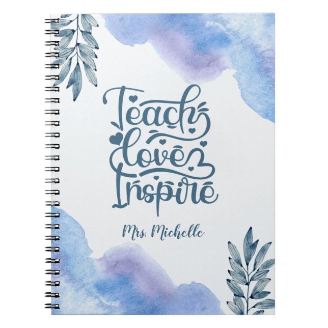 Carnet Aquarelle Inspiration Devis Professeur Planificate (Devant)