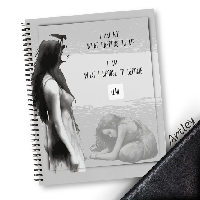 Carnet Aquarelle Inspiration Femme Trauma Monogramme (Créateur téléchargé)