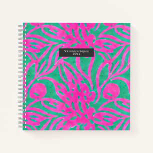 Carnet Aquarelle inspirée rose Aqua Damask Floral