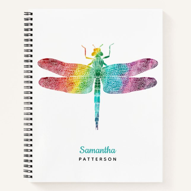 Carnet Aquarelle irlandaise personnalisée Dragonfly Femin (Devant)