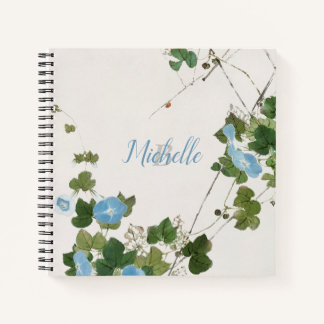 Carnet Aquarelle japonaise Fleur Bleue Botanique