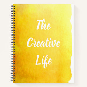 Carnet Aquarelle jaune la citation de vie créative