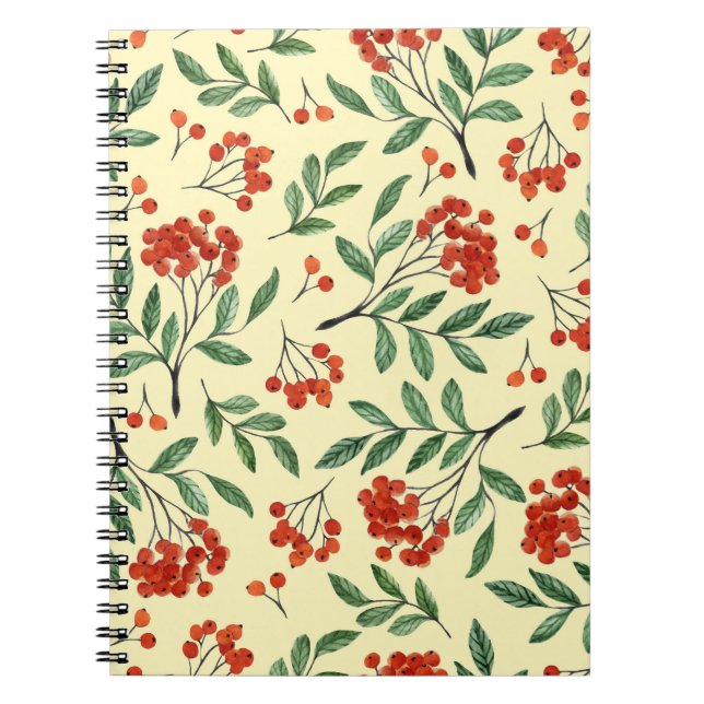 Carnet Aquarelle jaune Rowan Motif sans couture (Devant)