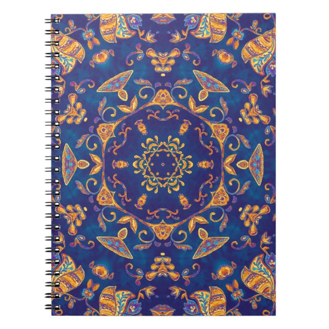 Carnet Aquarelle Kaleidoscope Mandala Oriental Design. (Devant)
