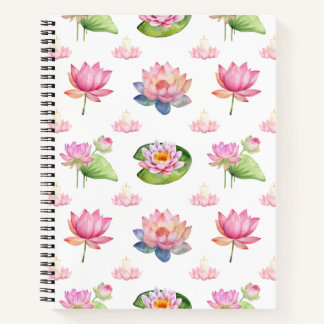 Carnet Aquarelle Lotus Motif sans couture