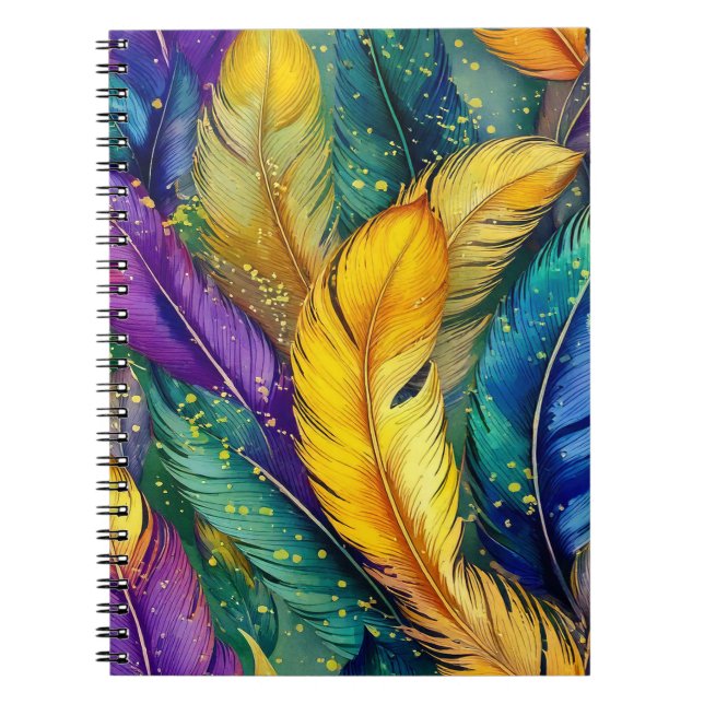Carnet Aquarelle Mardi Gras motif sans couture (Devant)