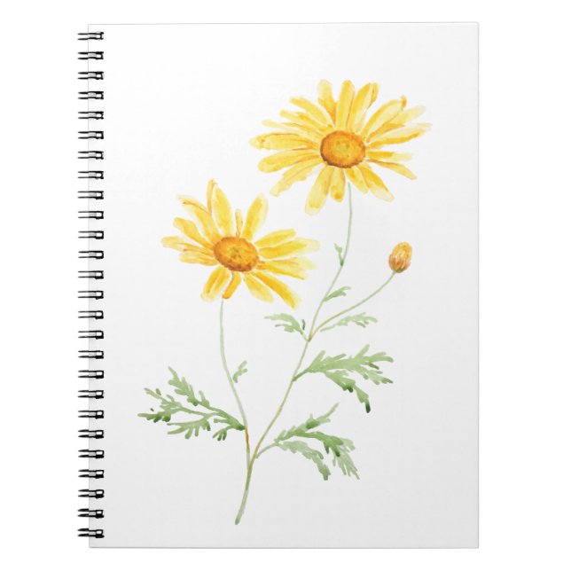 Carnet Aquarelle marguerite jaune (Devant)