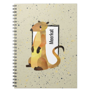 Carnet Aquarelle Meerkat sur un Arrière - plan beige
