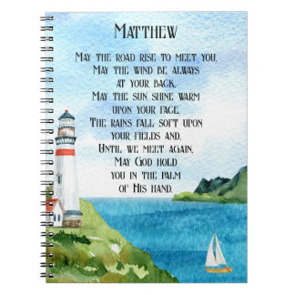 Carnet Aquarelle Mer Irlandais Bienheureux Poème Se Débar