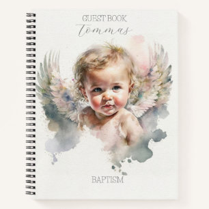 Carnet Aquarelle mignonne Angel Baby Baptême