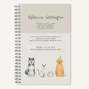 Carnet Aquarelle mignonne Animaux de compagnie Sitter Chi