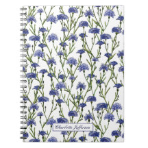 Aquarelle mignonne Fleurs de Cornflowers Monogramm