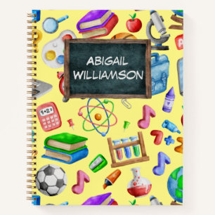 Carnet Aquarelle mignonne Retour à l'école Fournitures co