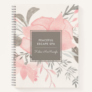 Carnet Aquarelle moderne Blush et Tan Floral   Entreprise
