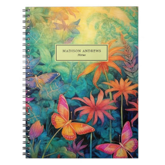 Carnet Aquarelle moderne et dynamique Batik Floral