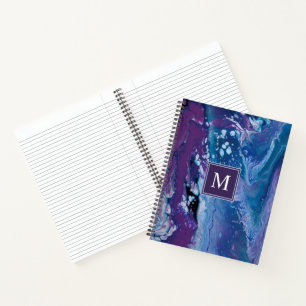 Carnet Aquarelle moderne Monogramme Abstrait