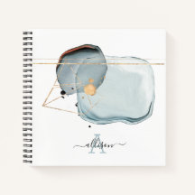 Aquarelle Moderne Monogramme Spirale Notebook