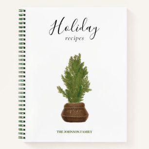 Carnet Aquarelle moderne Recettes de Noël