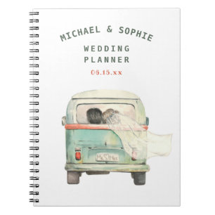 Carnet Aquarelle moderne Wedding planner personnalisé