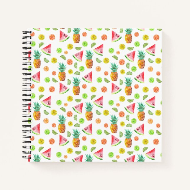 Carnet Aquarelle Motif de fruits en conserve (Devant)