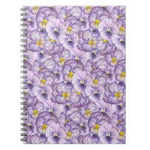 Carnet Aquarelle motif floral avec panneaux violets