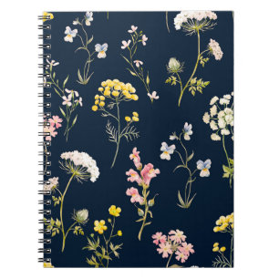 Carnet Aquarelle motif floral, main fleur délicate dr