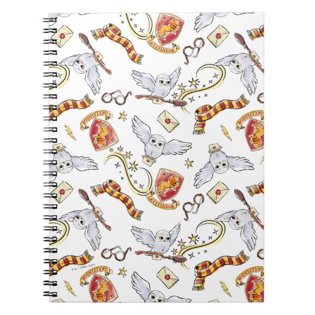Carnet Aquarelle Motif Hedwig GRYFFINDOR™ (Devant)