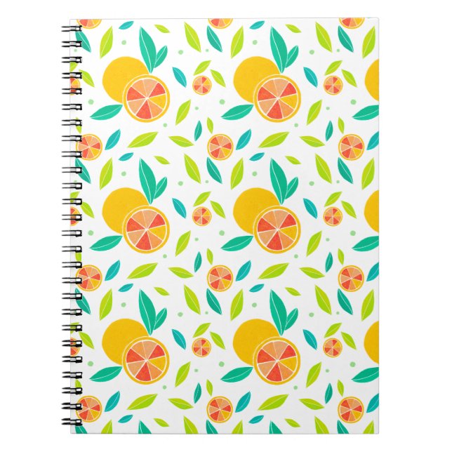 Carnet Aquarelle Motif Oranges sucrées (Devant)