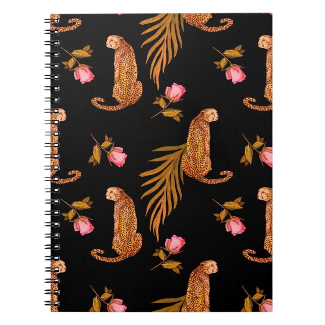 Carnet Aquarelle motif transparent avec guépards (Devant)