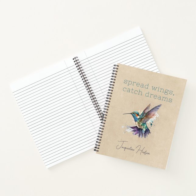 Carnet Aquarelle Motivationnelle Personnalisée Colibri (Intérieur)