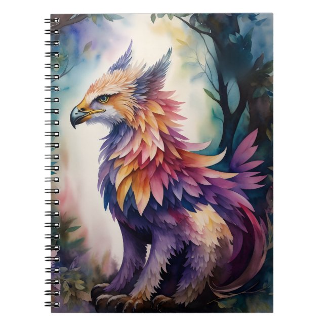 Carnet Aquarelle multicolore de la forêt nocturne Griffin (Devant)