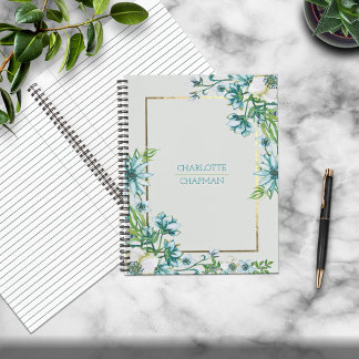 Carnet Aquarelle Or Fond encadré Personnalisé